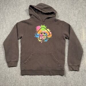 Splatoon Inkling Hoodie Pullover Men's Small Black Sweatshirt Delta Fleece Faded